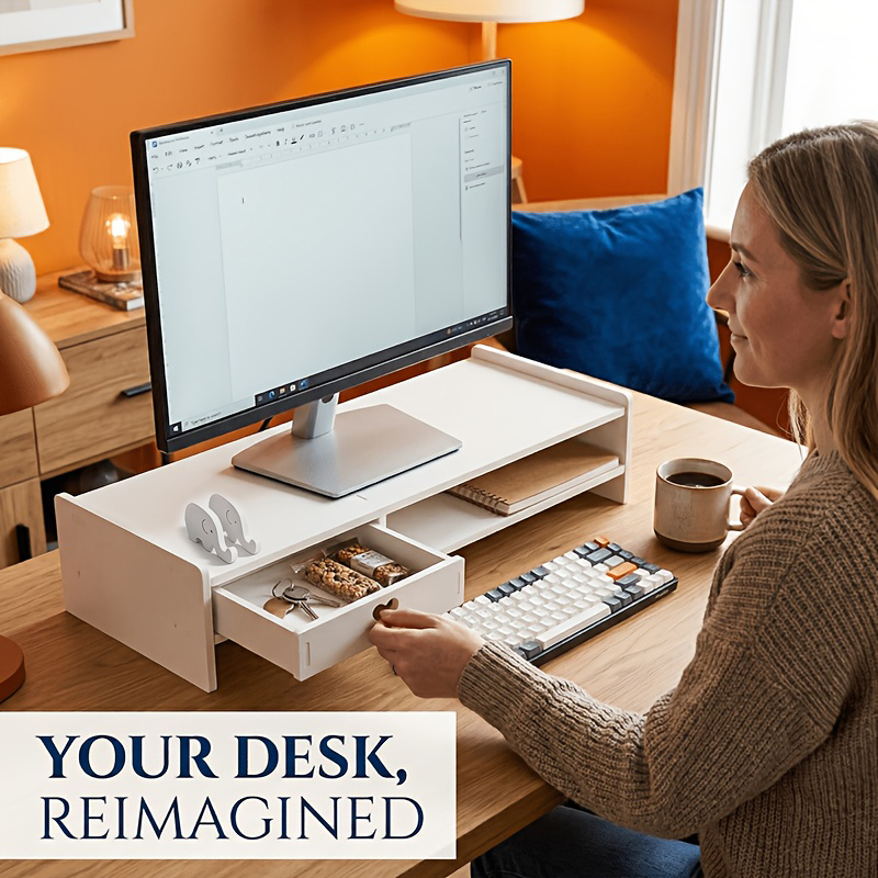 Desk Setup Riser - Support de moniteur minimaliste en PVC