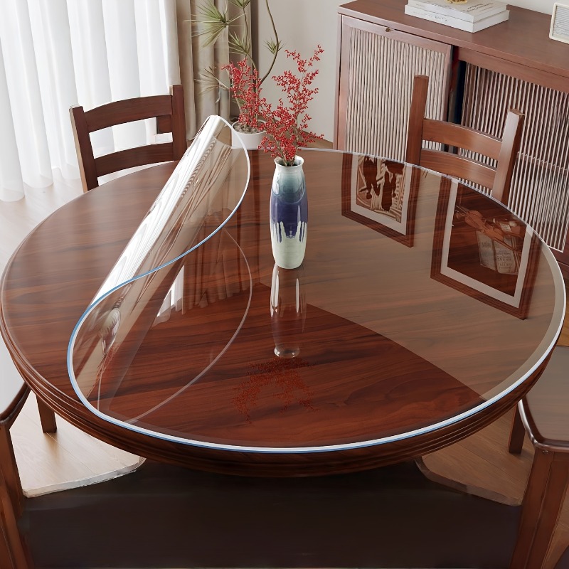 Desk Setup Wallpaper - Nappe de protection ronde transparente en