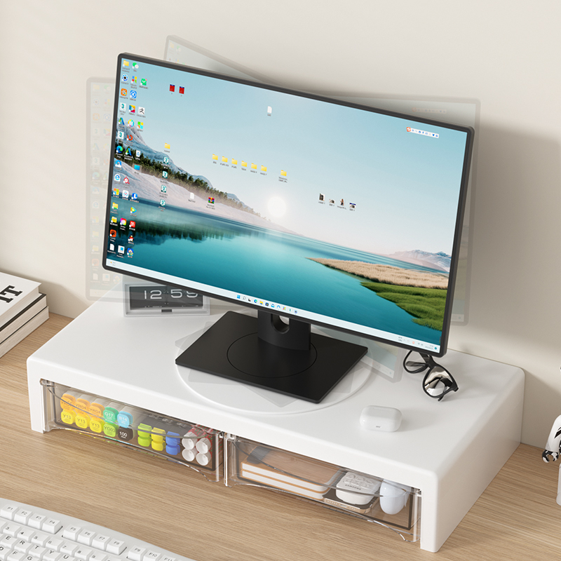 Desk Setup Riser - Support de moniteur à 2 niveaux,