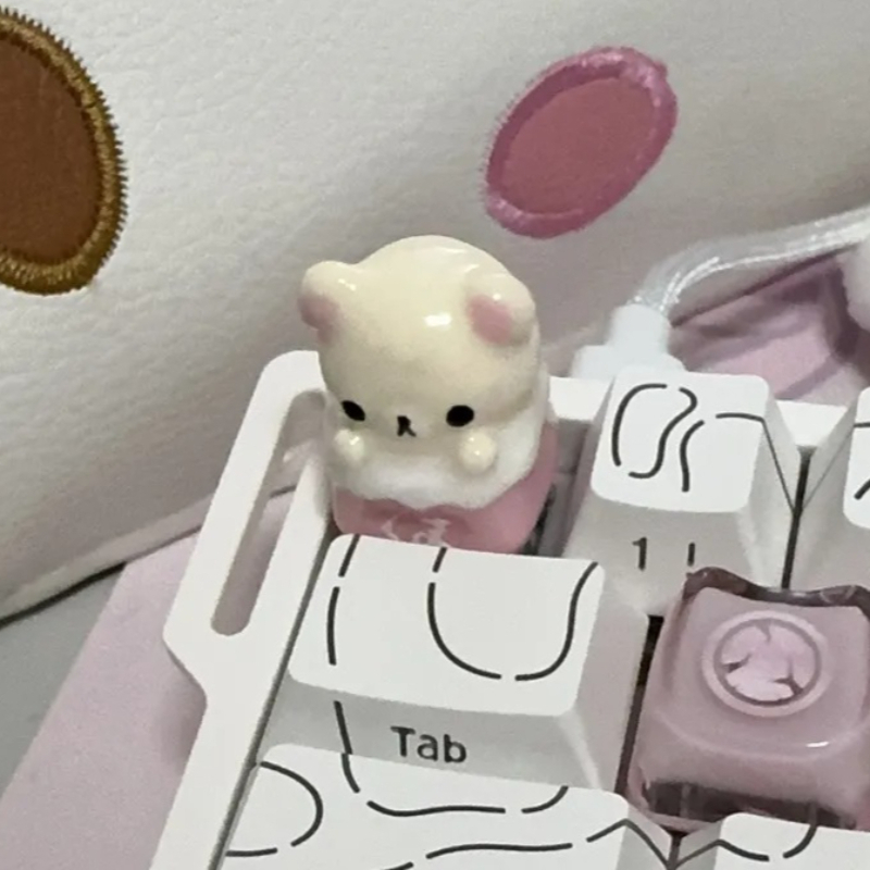 Desk Setup Equipment - Keycaps Kawaii Rilakkuma Relax Bear Artisan