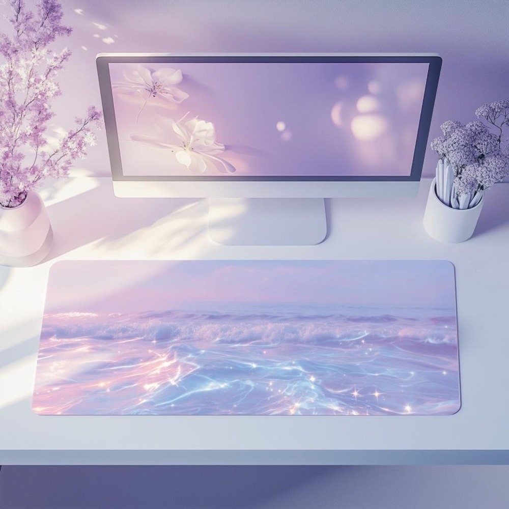 Desk Setup Accessories Aesthetic - Tapis de bureau esthétique pastel pour
