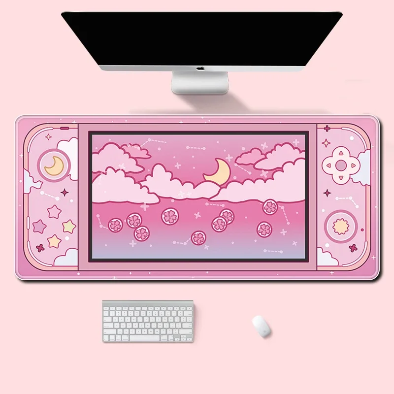 Desk Setup Accessories Aesthetic - Grand tapis de bureau lune et