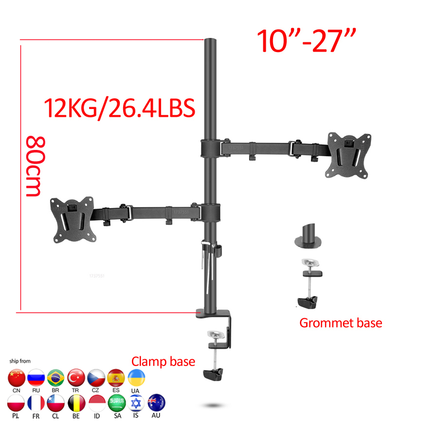 Desk Setup Monitor Arm - Support de bureau double écran articulé