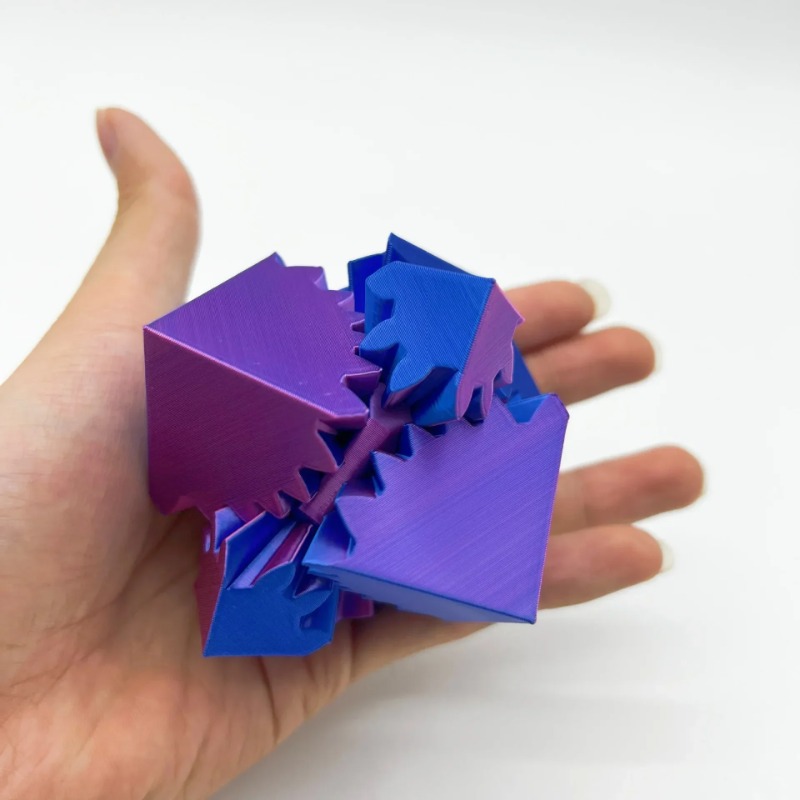 Desk Setup Gear - Cube rotatif imprimé en 3D, décoration