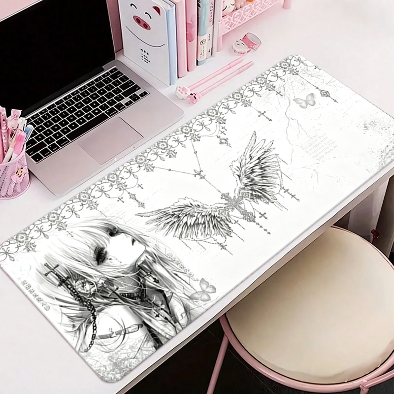 Desk Setup Accessories Aesthetic - Tapis de souris en cuir noir