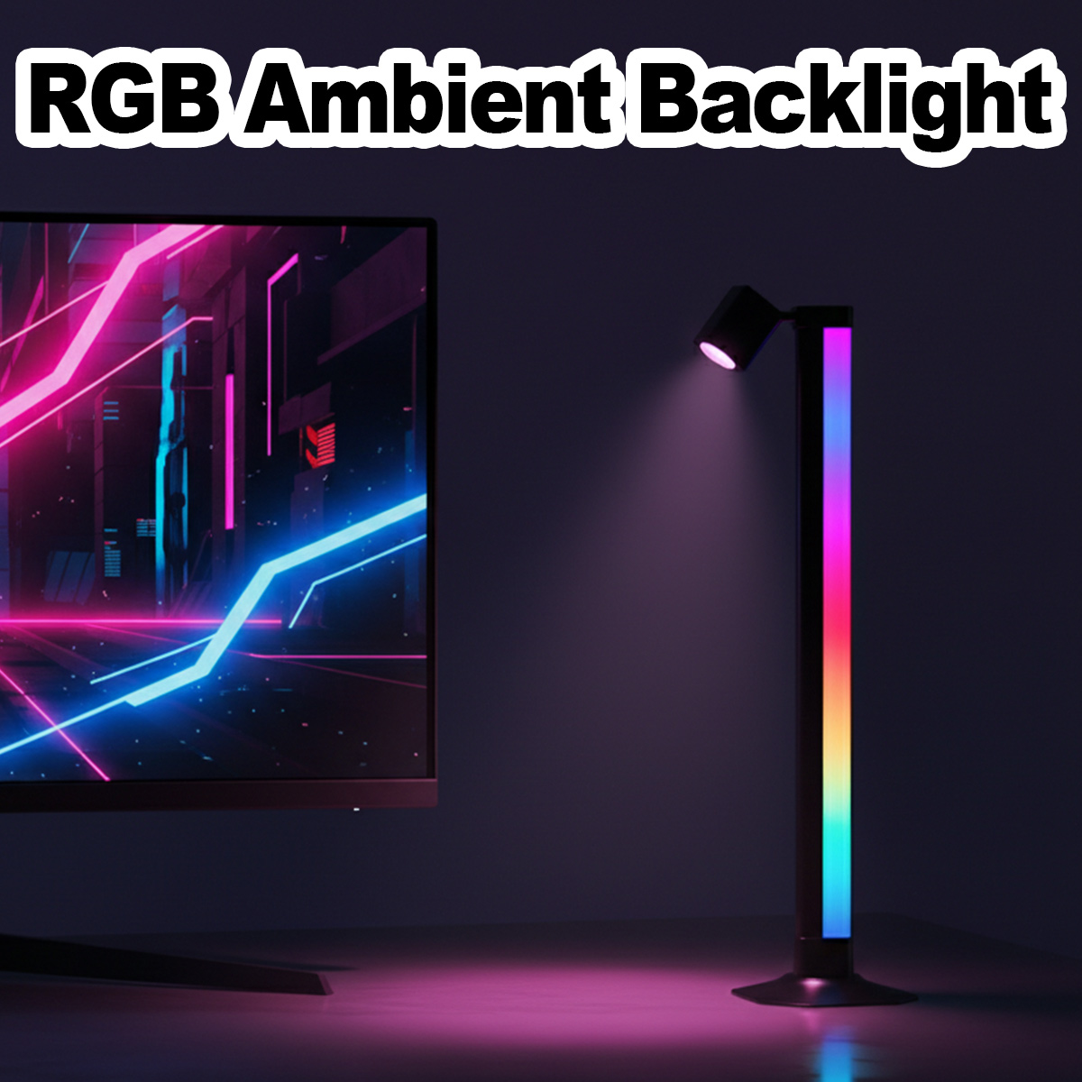 Desk Setup Background - Barre lumineuse intelligente LED RGB, synchronisation
