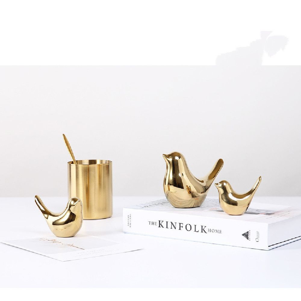Oiseau en céramique doré simpl - Desk Setup Background avis et prix