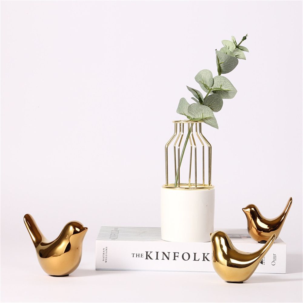 Oiseau en céramique doré simpl - Desk Setup Background avis et prix