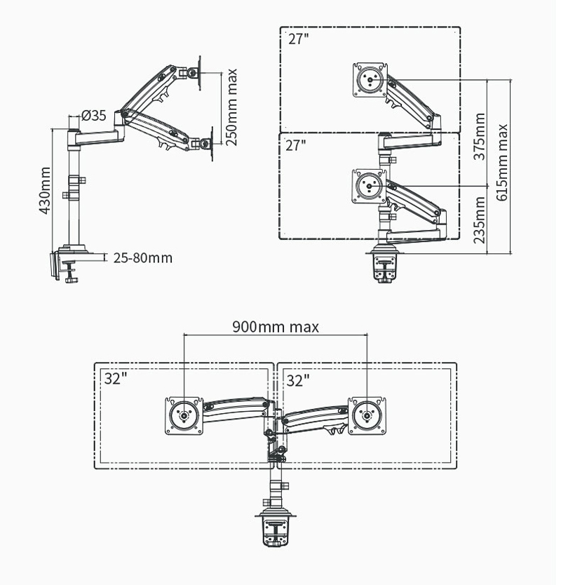Support de bureau pour moniteu - Desk Setup Monitor Arm avis et prix