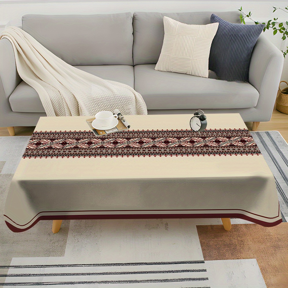 Nappe à motif géométrique ethn - Desk Setup Background avis et prix