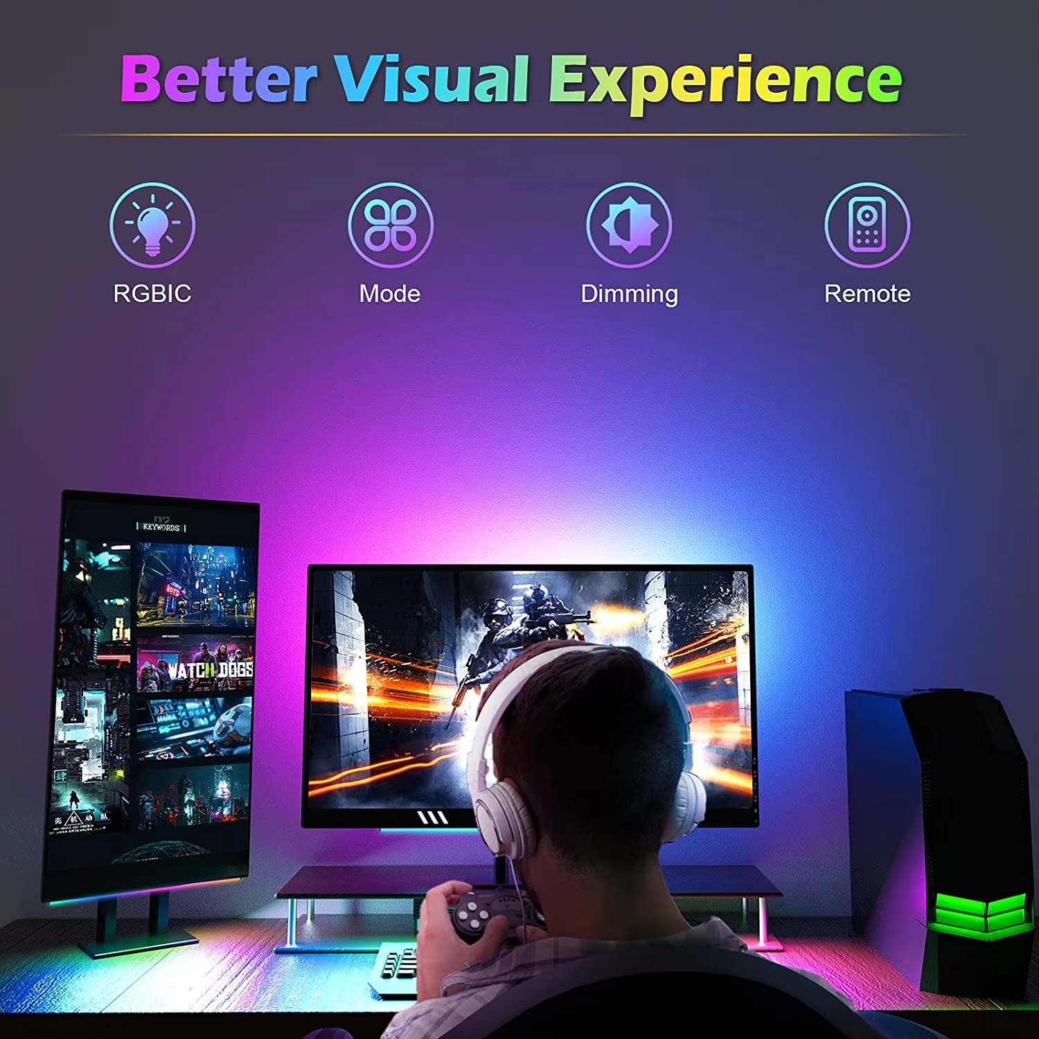 Barre lumineuse RGBIC sous mon - Desk Setup One Monitor avis et prix