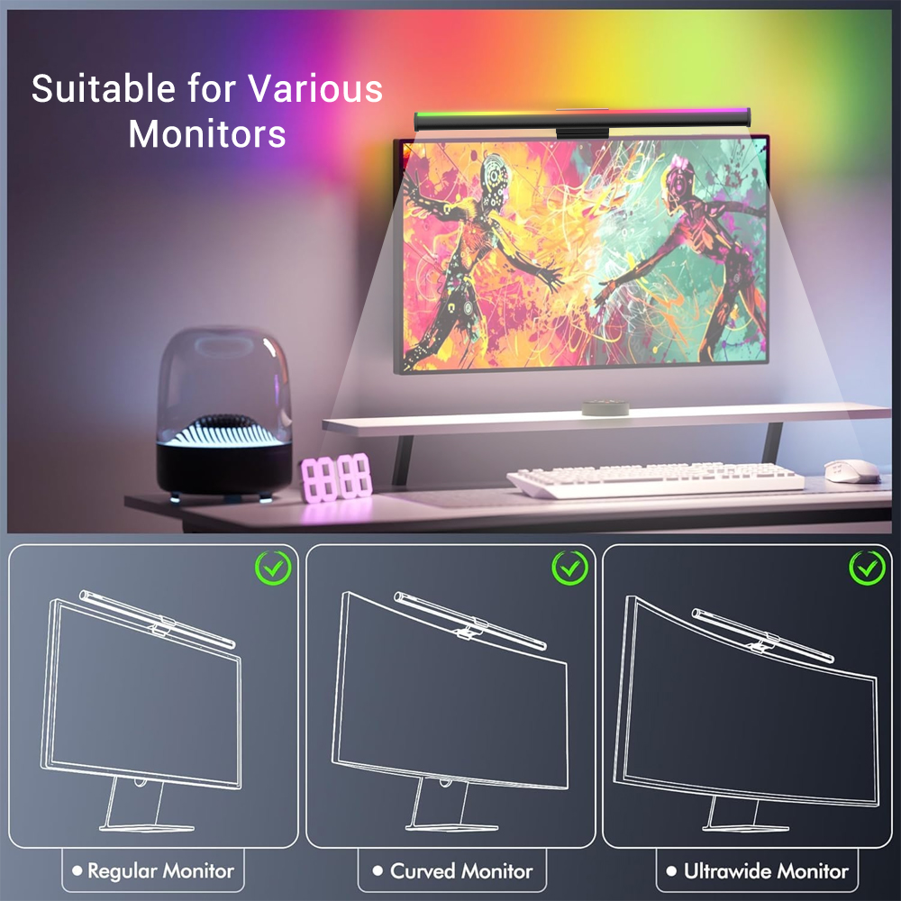 Barre lumineuse LED pour écran - Desk Room Setup avis et prix