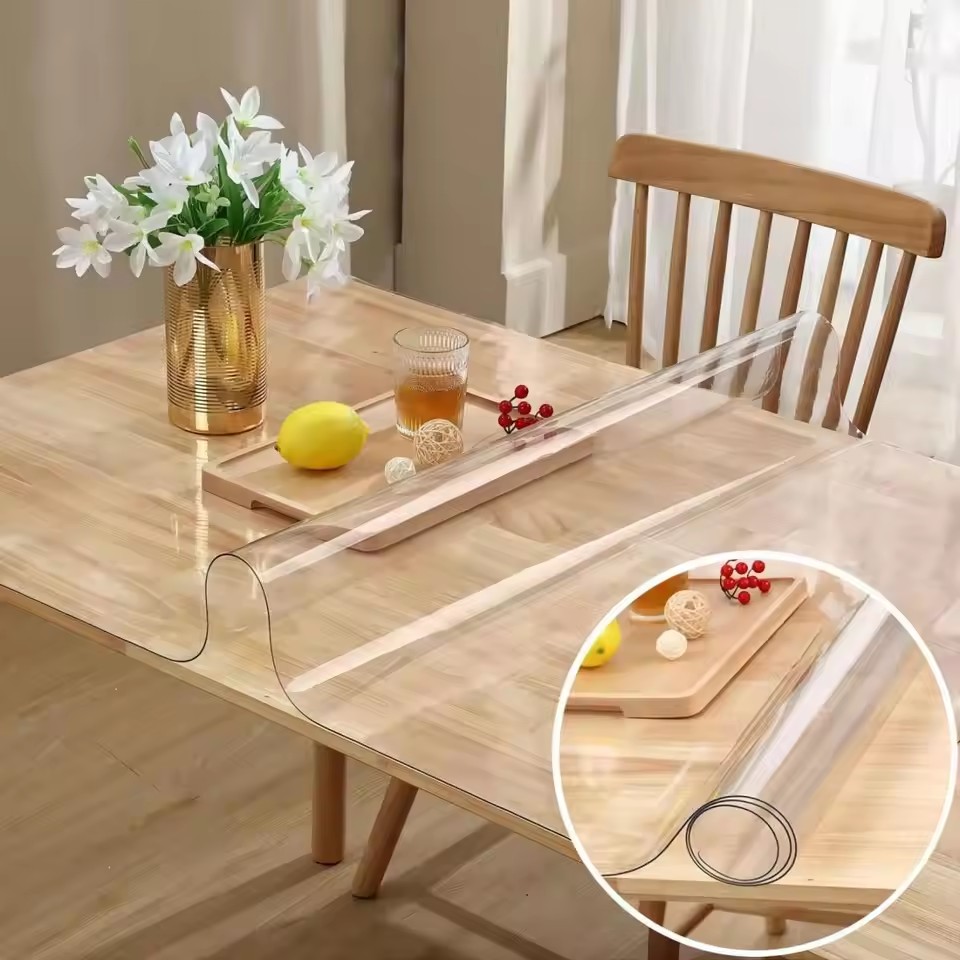 Nappe en verre souple transpar - Desk Setup Wallpaper avis et prix