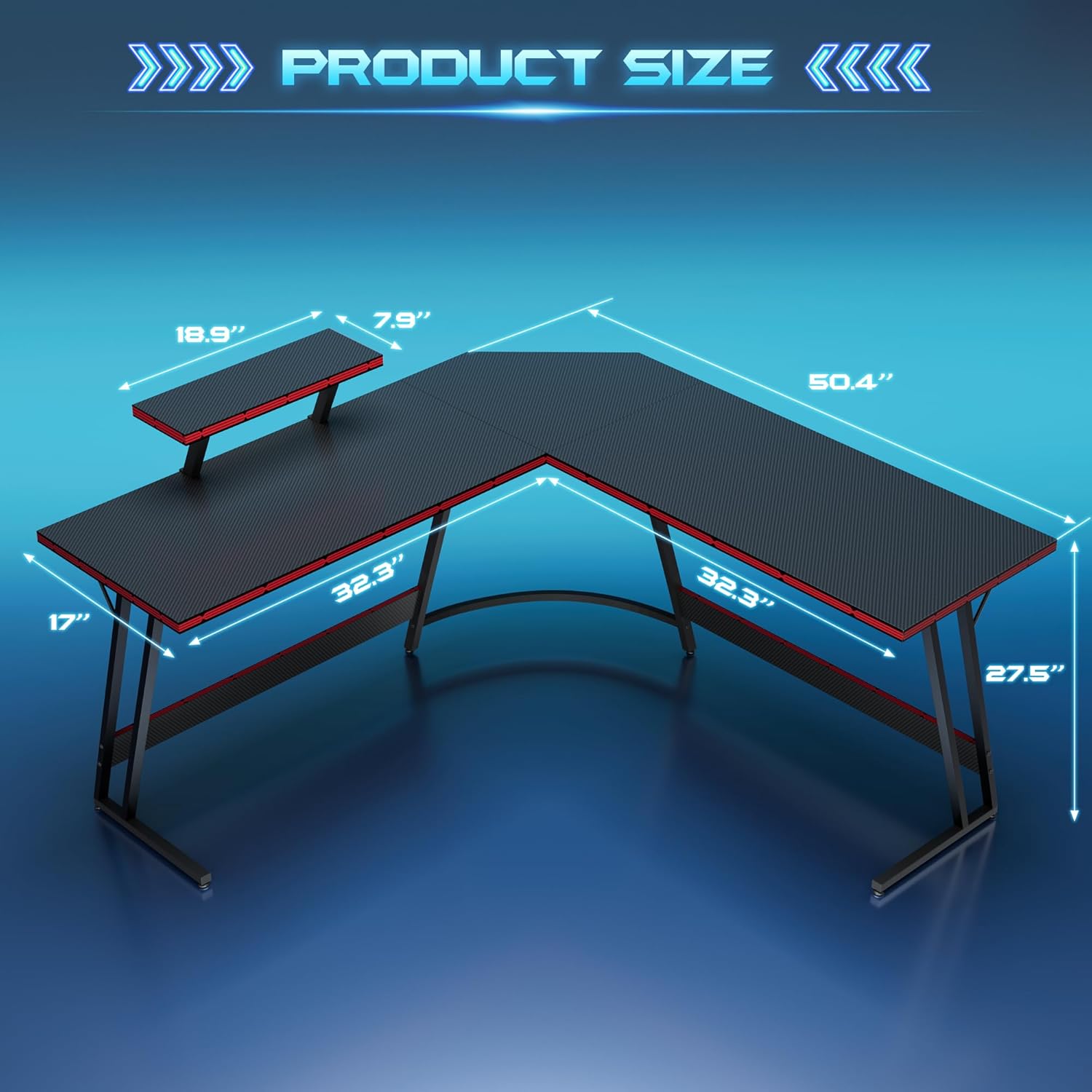 Bureau de jeu en forme de L ré - Desk Setup Riser avis et prix