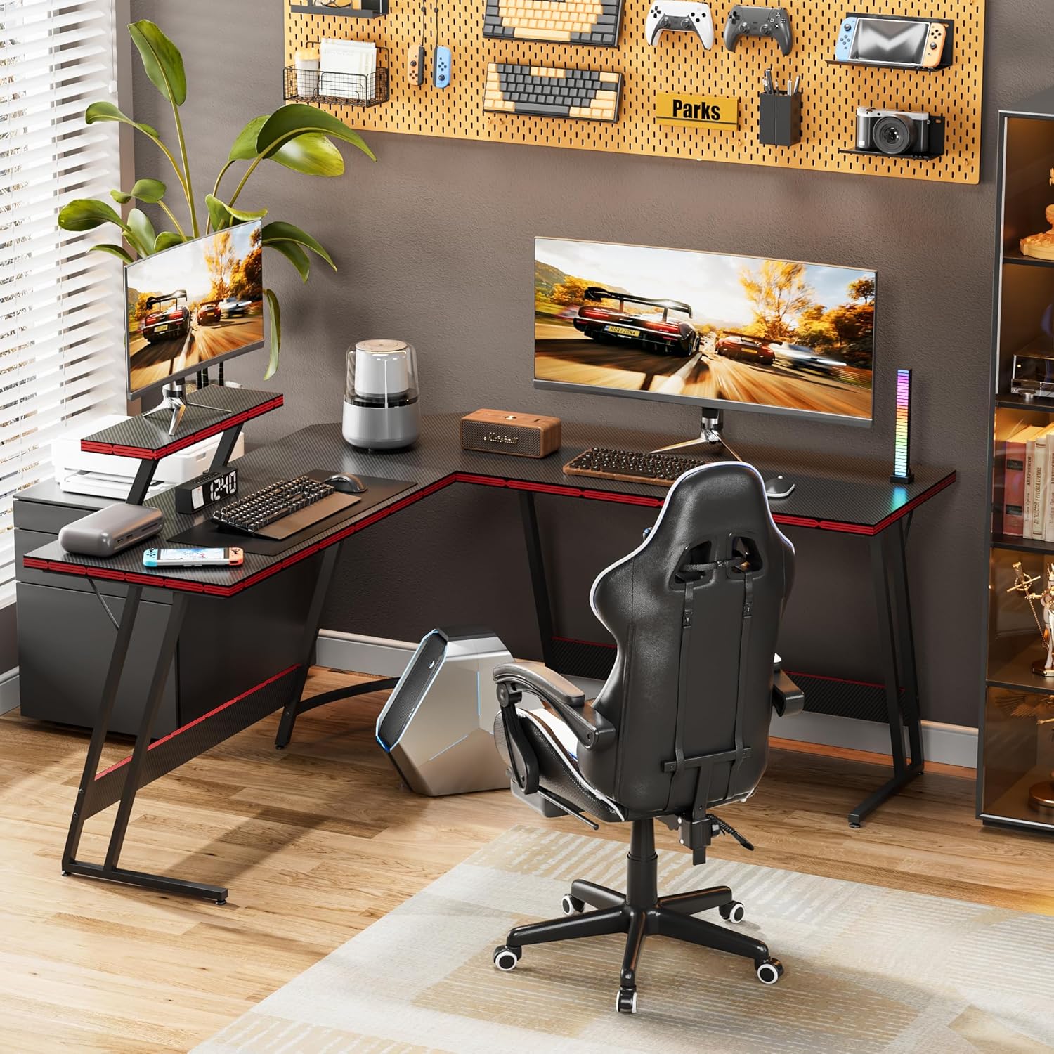 Bureau de jeu en forme de L ré - Desk Setup Riser avis et prix