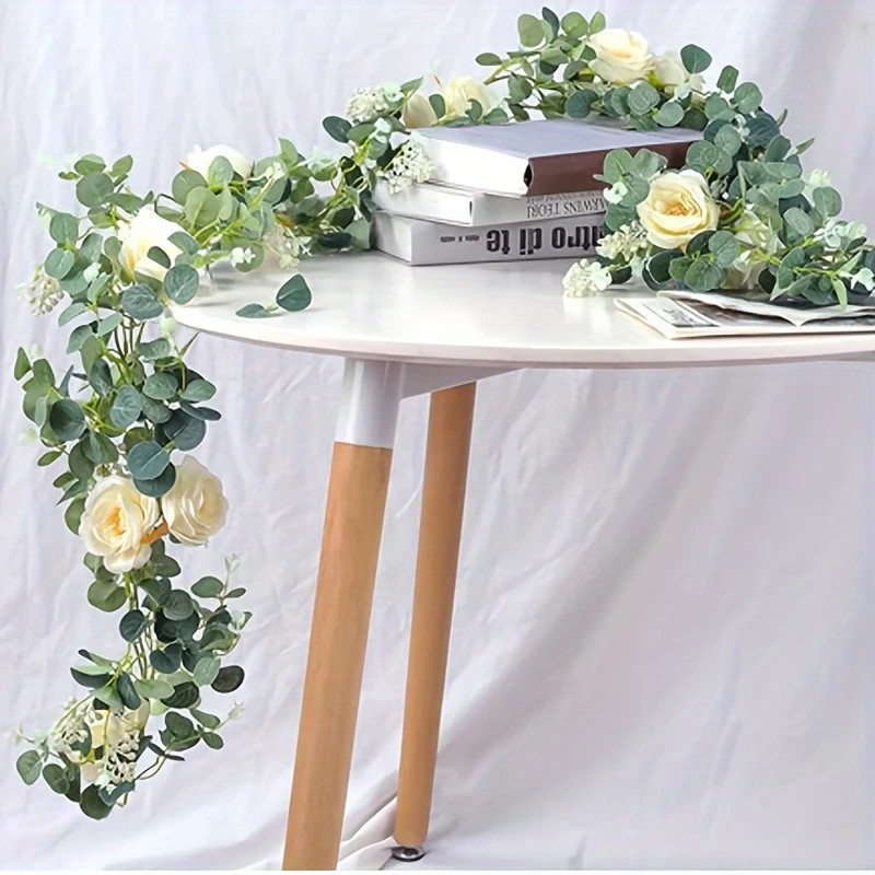 Guirlandes d'eucalyptus et de  - Desk Setup Background avis et prix
