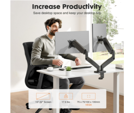 Support double moniteur à bras - Desk Setup Monitor Arm avis et prix