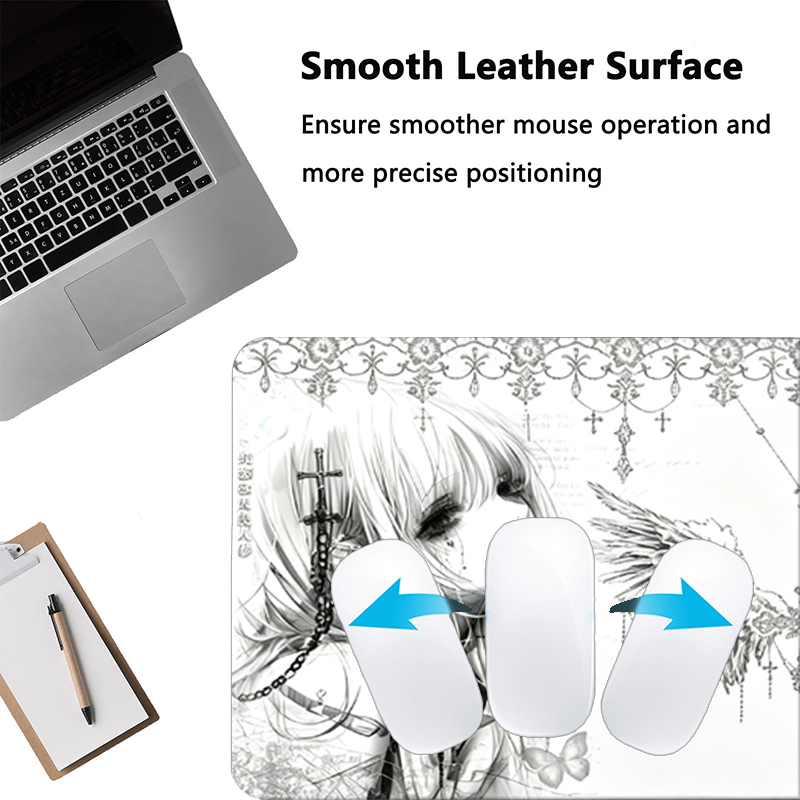 Tapis de souris en cuir noir e - Desk Setup Accessories Aesthetic avis et prix
